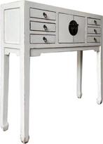 PTMD Sidetable Adeline White Elmhout 2-Deurs 6 Laden, Ophalen, Ptmd, 100 tot 150 cm, Info@ptmd.nl