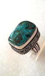 zilveren Ring met Malachiet, Sieraden, Tassen en Uiterlijk, Ringen, 18 tot 19, Verzenden, Nieuw, Dame of Heer