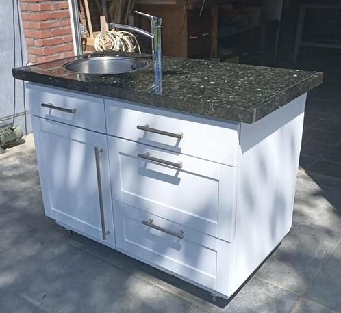 keuken graniet aanrechtblad buitenkeuken pantry kitchenette, Huis en Inrichting, Keuken | Keukenelementen, Zo goed als nieuw, Wit