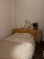 Bed ikea Malm met achterstel kast incl. matras, Ophalen, Bruin, Tweepersoons, Zo goed als nieuw