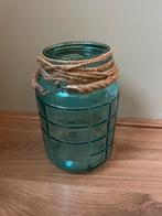 Blauwe Glazen Vaas - 25cm, Huis en Inrichting, Gebruikt, Blauw, Ophalen of Verzenden, Glas