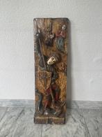 Houtsnijwerk Sint Joris & de Draak – Religieus wandpaneel, Ophalen of Verzenden