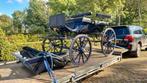Franse wagonette met lederen kap, Dieren en Toebehoren, Rijtuigen en Koetsen, Gebruikt, Overige typen, Paard of Pony
