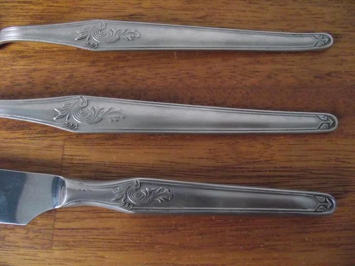 57Jugendstil floral decor bestek set Silva RVS 18-8 ook p s, Antiek en Kunst, Antiek | Bestek, Ophalen of Verzenden