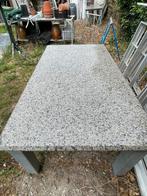 Granieten tuintafel op onderstel, Tuin en Terras, Tuintafels, Ophalen, Zo goed als nieuw, Rechthoekig, Overige materialen
