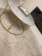 Marmerlook/goud salon tafel prachtig 80cm, Ophalen, 50 tot 100 cm, Rond, Zo goed als nieuw