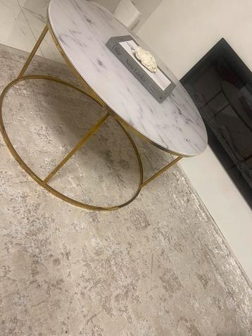 Marmerlook/goud salon tafel prachtig 80cm beschikbaar voor biedingen