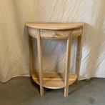 ½ ronde Sidetable- 60 x 30 cm - 1 lade - teakhout -TTM Wonen, Huis en Inrichting, Tafels | Sidetables, Nieuw, 25 tot 50 cm, Rond