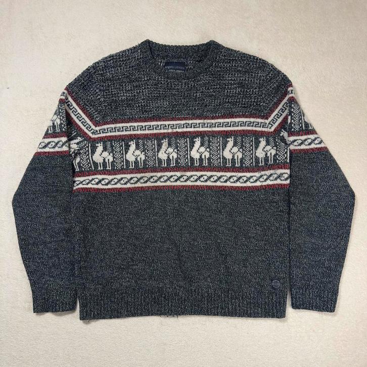 Angelo Litrico Lama Trui Grof Gebreid Grijs-Melange Maat L, Kleding | Heren, Truien en Vesten, Gedragen, Maat 52/54 (L), Grijs
