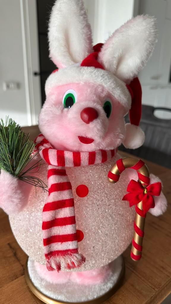 Vintage Duracell Konijn als Kerstbal+ licht en kerstliedjes, Diversen, Kerst, Zo goed als nieuw, Ophalen of Verzenden