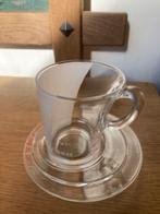 Senseo glas met schotel van DE Douwe Egberts ZGAN.  Bij toez, Huis en Inrichting, Glas, Kop(pen) en/of Schotel(s), Ophalen of Verzenden