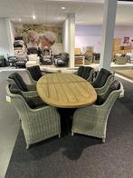 Te koop: dining tuin tafel met 6 tuin stoelen, Tuin en Terras, Ophalen, Zo goed als nieuw, Ovaal, Wicker