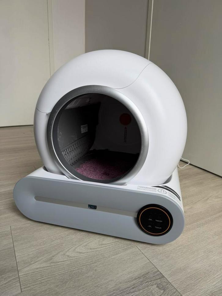 Automatische kattenbak met app en geurfilter, Dieren en Toebehoren, Kattenbakken, Zo goed als nieuw, Open, Zelfreinigend, Ophalen