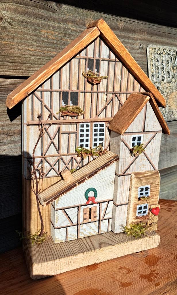 Houten Vakwerkhuisjes met Kerst, Diversen, Kerst, Nieuw, Ophalen of Verzenden