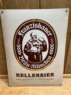 Emaille bord met bolling. Franziskaner bier, Ophalen of Verzenden, Zo goed als nieuw, Reclamebord