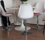 Witte tulp Eetkamerstoelen + Tafel (beschadigd), Huis en Inrichting, Stoelen, Ophalen, Gebruikt, Wit, Vier