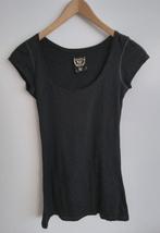 Bershka lang zwart t-shirt met glitter stiksel, maat XS / S, Oosterveldweg 15, 7274 DZ, Verzenden, Zwart, Bershka