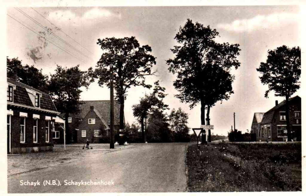 Schaijk  Schaykschenhoek fotoglans, Ophalen of Verzenden, 1940 tot 1960, Gelopen, Noord-Brabant