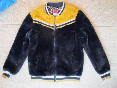 Persival teddy winterjas donker blauw / geel maat 164 jas, Kinderen en Baby's, Kinderkleding | Maat 164, Zo goed als nieuw, Meisje