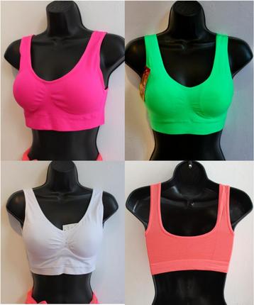 lingerie top comfort BH vulling WIT FUCHSIA GROEN ZWART SML beschikbaar voor biedingen