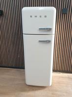 Mooie Crème Smeg koelvriescombinatie (Gratis bezorgen), Gebruikt, 200 liter of meer, 60 cm of meer, Met aparte vriezer