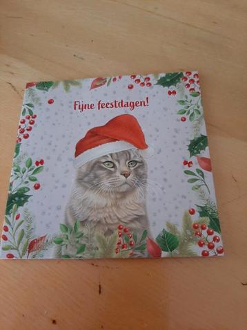 40 dubbele kerstkaarten met enveloppen Franciens katten beschikbaar voor biedingen
