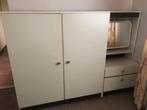 Kast met kaptafel retro vintage jaren 60 / 70 wit spiegel, 150 tot 200 cm, 25 tot 50 cm, 100 tot 150 cm, Gebruikt