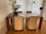 Eettafel met stoelen, Ophalen, Gebruikt, 100 tot 150 cm, Eikenhout