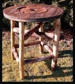 Unieke houten statafel, Huis en Inrichting, Ophalen, Gebruikt, 50 tot 100 cm, Rustiek