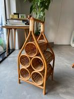 Wijnrekje flessenrek vintage bamboe rotan, Huis en Inrichting, Woonaccessoires | Wijnrekken, Minder dan 50 cm, Ophalen of Verzenden