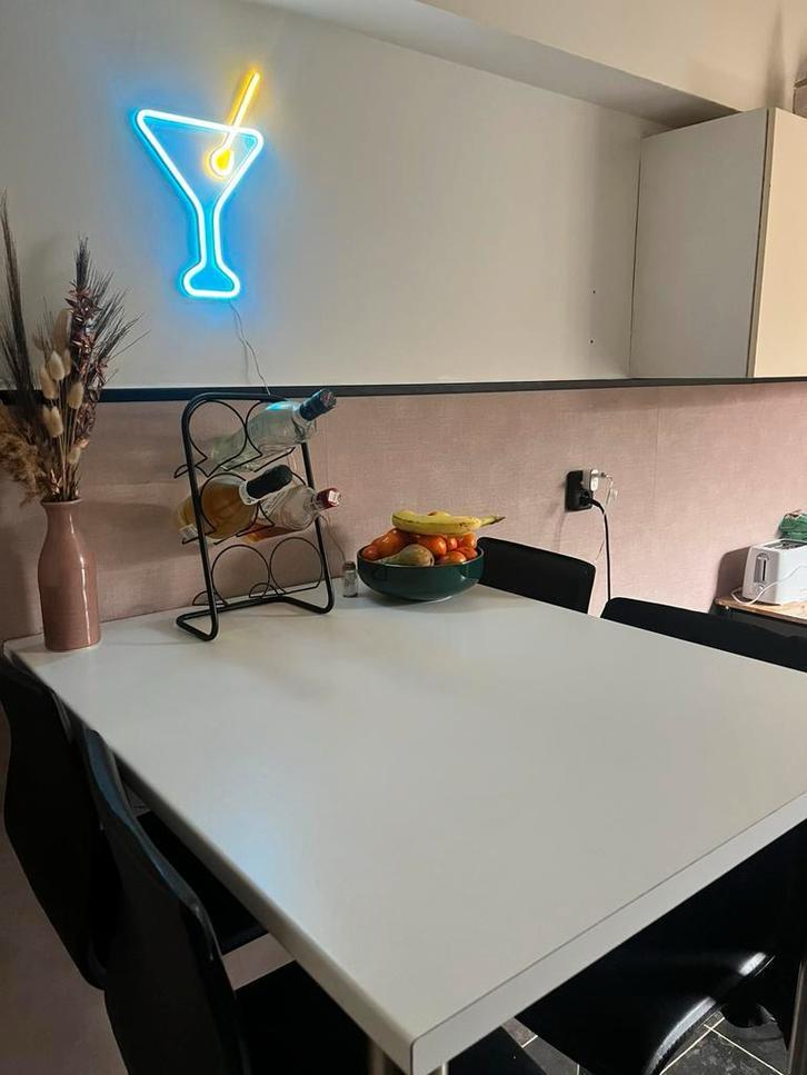 Eettafel met barstoelen, Huis en Inrichting, Tafels | Statafels, Gebruikt, Ophalen