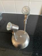 RVS Plafondlamp met 2 Halogeen Spots, Halogeen, Gebruikt, Metaal of Aluminium, Ophalen of Verzenden