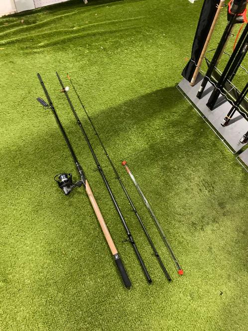 Nieuwe Browning feederhengel + molen + lijn, 4.20m 120 gr, Watersport en Boten, Hengelsport | Witvissen, Nieuw, Complete set, Ophalen of Verzenden