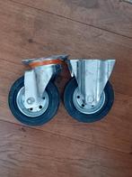 1 zwenkwiel + 1 vast wiel voor transport kar of anders 16 cm, Ophalen of Verzenden, Zo goed als nieuw