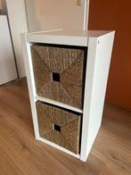 Ikea kallax kast wit 1x2 met twee manden (knipsa), Ophalen, Minder dan 50 cm, Gebruikt, Minder dan 100 cm