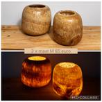 Alabaster theelichthouders set van 2, Ophalen of Verzenden, Nieuw, Overige materialen