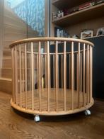 Bopita Rondo naturel houten box incl. matras en muziekmobiel, Ophalen, Zo goed als nieuw, Rond