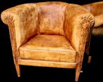 Oude en klassieke schapenleren club fauteuil + BEZORGING, Huis en Inrichting, Gebruikt, ., Chesterfield, Ophalen of Verzenden