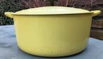 LE CREUSET vintage geel gietijzer pan. Rond 28 cm (G113), Huis en Inrichting, Keramische plaat, Koekenpan of Braadpan, Gebruikt