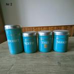 EMAILLE MINTGROENE BUSSENSET MET GOUDEN BIES., Ophalen of Verzenden