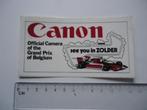 sticker oud Canon camera f1 formule 1 f-1 belgie zolder gp, Verzamelen, Stickers, Verzenden, Zo goed als nieuw, Bedrijf of Vereniging