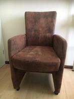 fauteuil relexstoel zit D48xB60 armleuning stof rijdbaar H94, Huis en Inrichting, Fauteuils, Ophalen, Metaal, Gebruikt, Minder dan 75 cm