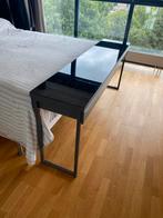 Moderne side table / bureau antraciet, Huis en Inrichting, Tafels | Sidetables, Ophalen, Gebruikt, Glas, 150 tot 200 cm