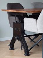 Industriële houten eettafel gietijzeren onderstel Hupe, Huis en Inrichting, Ophalen, 200 cm of meer, 50 tot 100 cm, Zo goed als nieuw