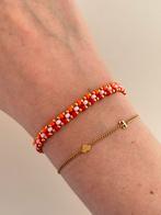 Armband rood roze oranje 16,5cm, Overige materialen, Nieuw, Ophalen of Verzenden, Roze