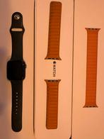 Apple Watch Series 6, 40mm + leren band & draadloze oplader, Gebruikt, Hartslag, Zwart, IOS