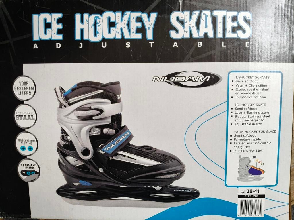 Nijdam IJshockey schaatsen 38-41 Verstelbaar Adjustable, Sport en Fitness, Schaatsen, Ophalen of Verzenden, Gebruikt, IJshockeyschaatsen