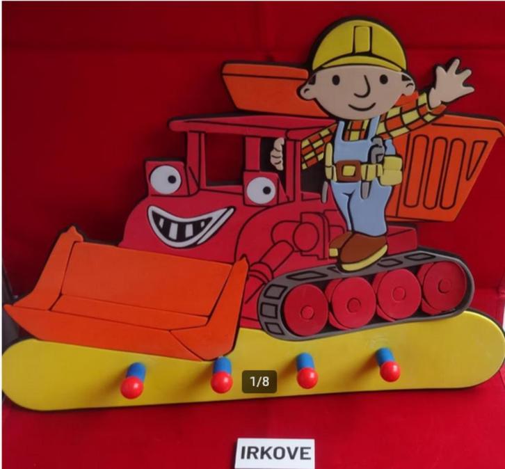 BOB DE BOUWER * KAPSTOK EN Gordijn *, Kinderen en Baby's, Kinderkamer | Inrichting en Decoratie, Nieuw, Gordijnen of Lamellen