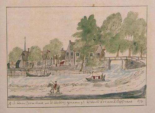 Voorhout - Herberg De Bonte Koe - overdruk prent 1731, Verzamelen, Foto's en Prenten, Nieuw, Prent, Gebouw, Voor 1940, Verzenden