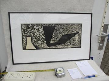 Abstracte linosnede beschikbaar voor biedingen
